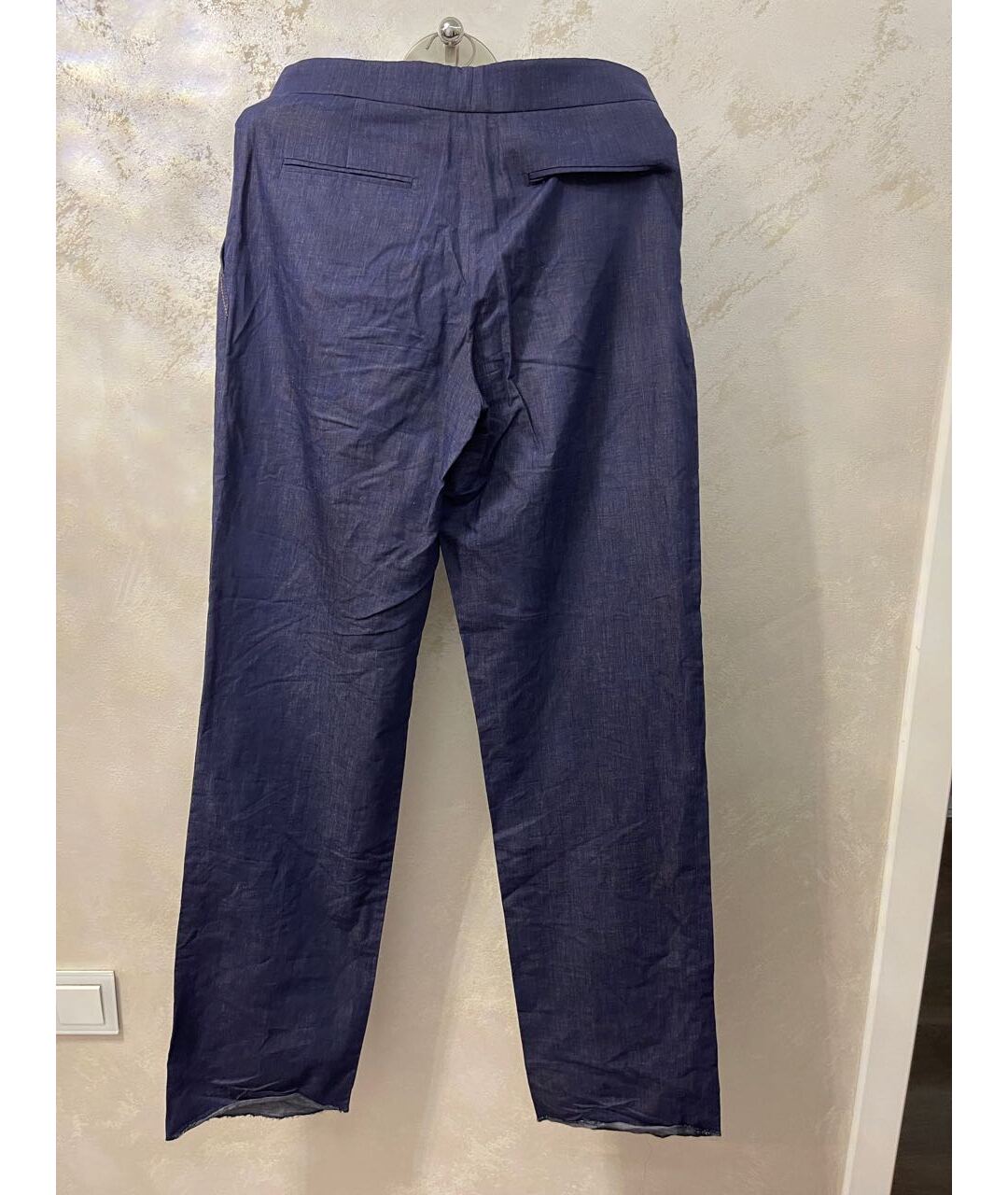 EMILIO PUCCI Темно-синие хлопко-леновые прямые джинсы, фото 2