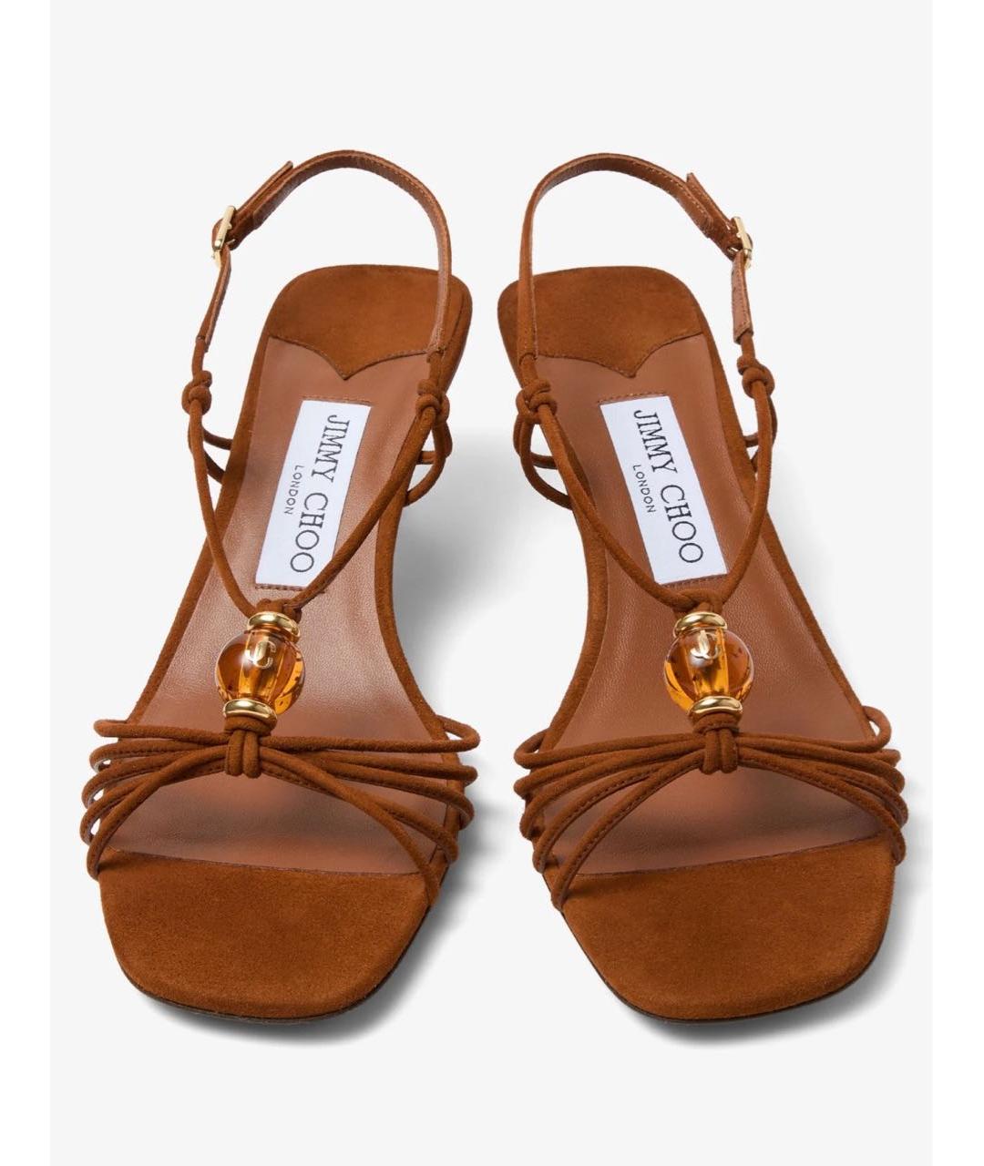 JIMMY CHOO Коричневые сандалии, фото 5