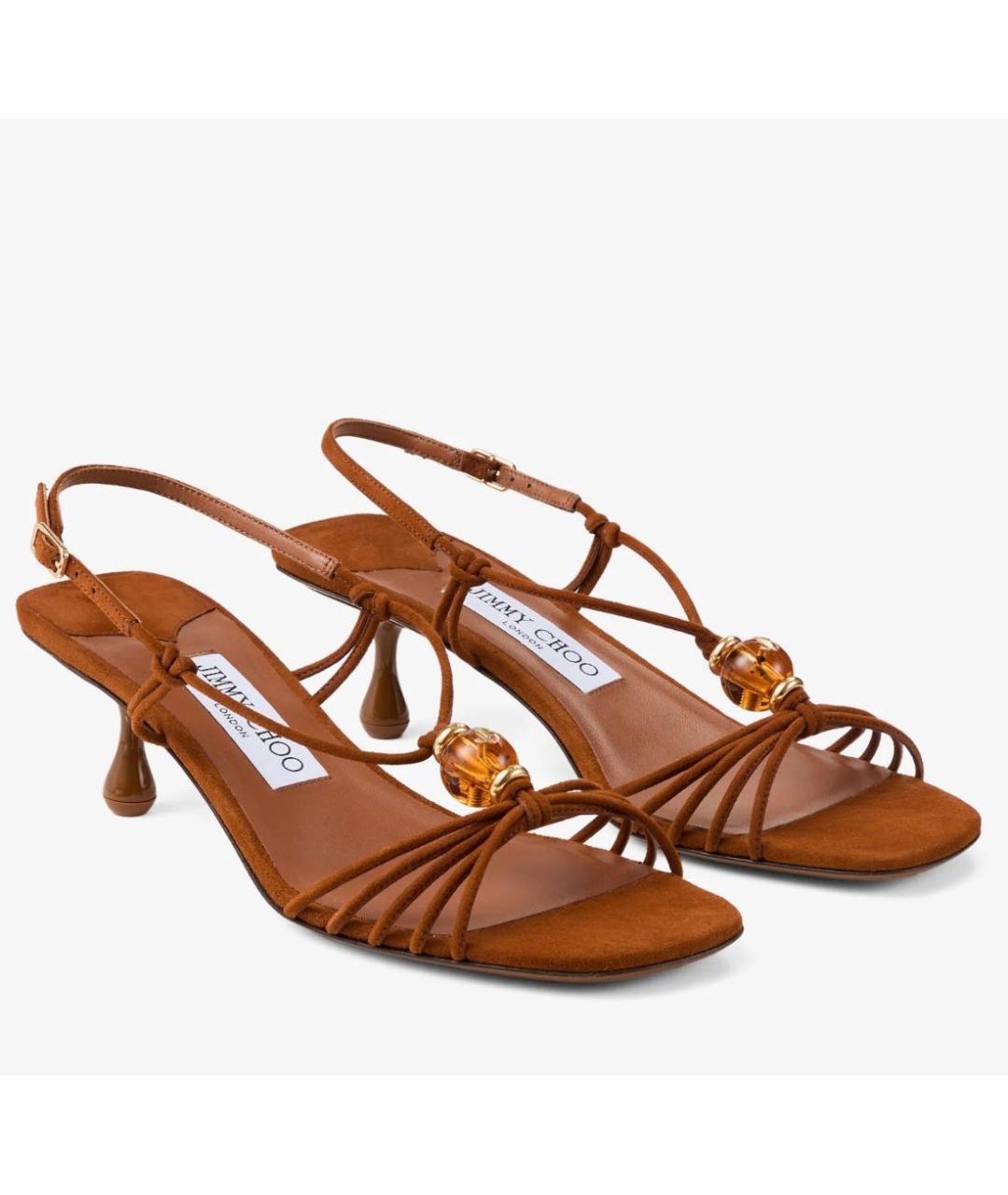JIMMY CHOO Коричневые сандалии, фото 3