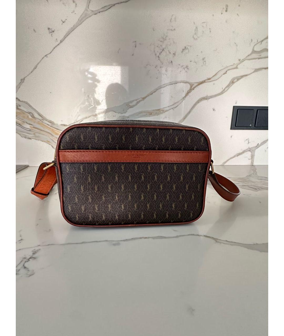 SAINT LAURENT Коричневая сумка на плечо, фото 2