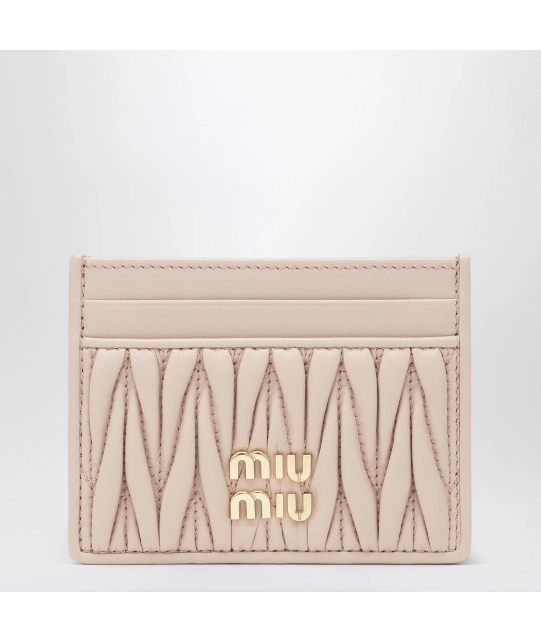 MIU MIU Розовый кожаный кардхолдер, фото 3
