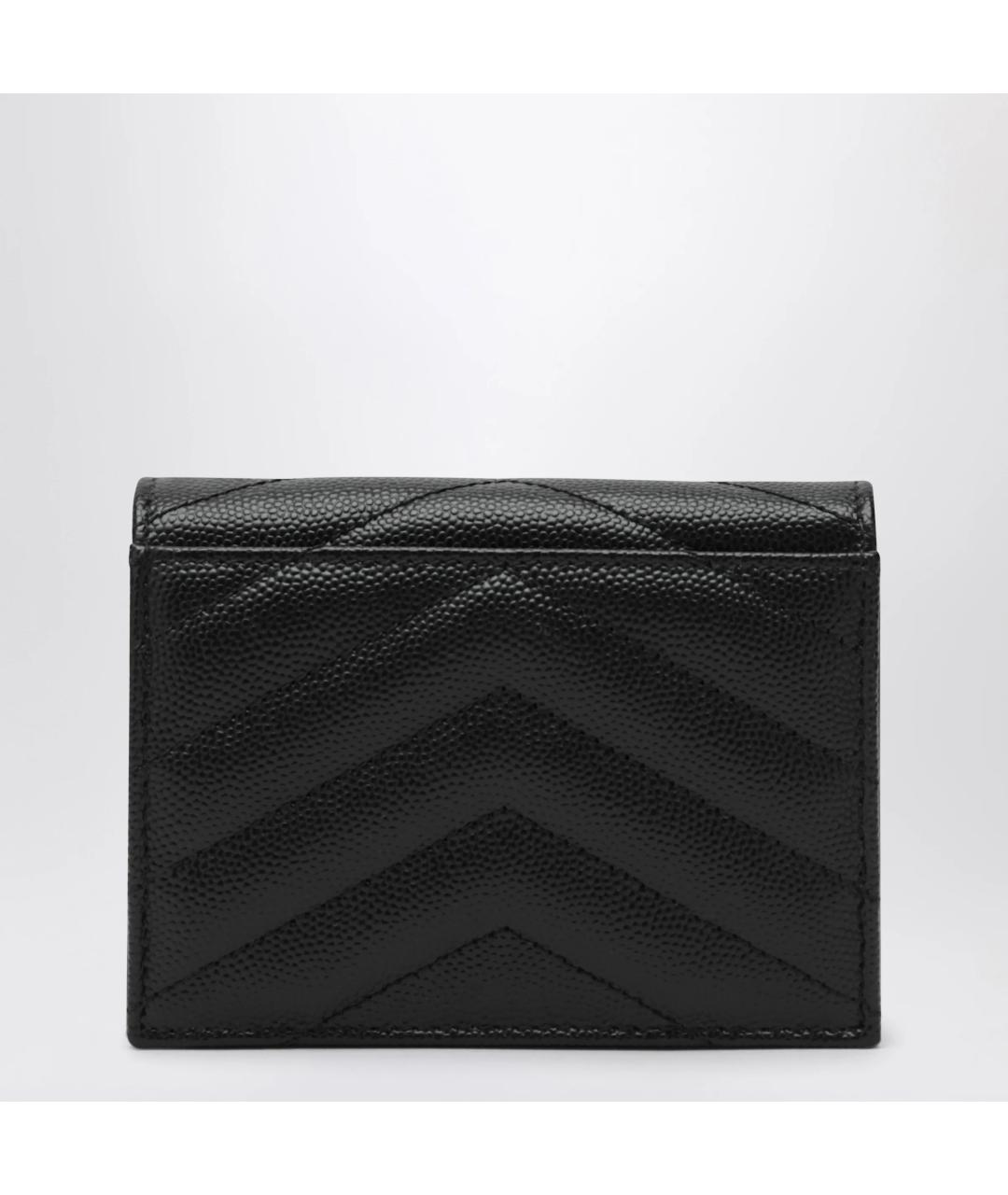 SAINT LAURENT Черный кожаный кардхолдер, фото 2
