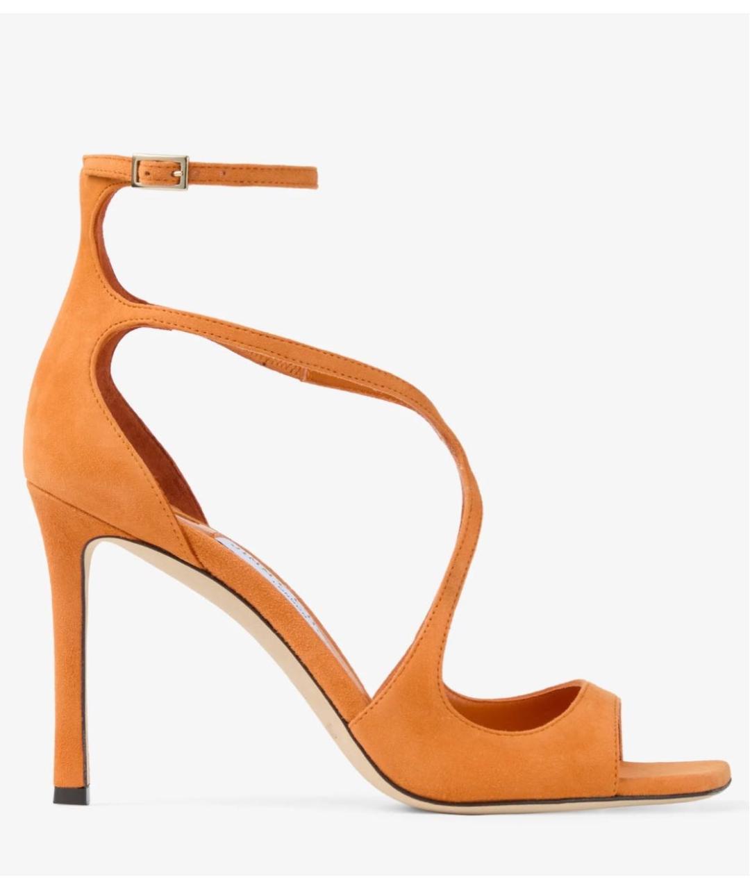 JIMMY CHOO Оранжевые замшевые сандалии, фото 7