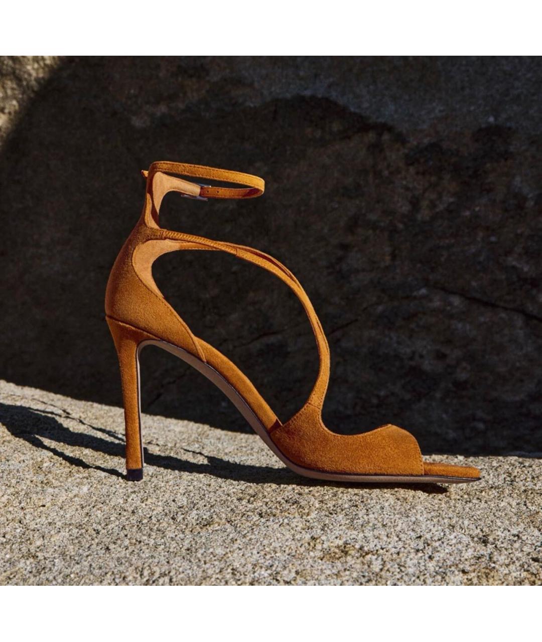 JIMMY CHOO Оранжевые замшевые сандалии, фото 6