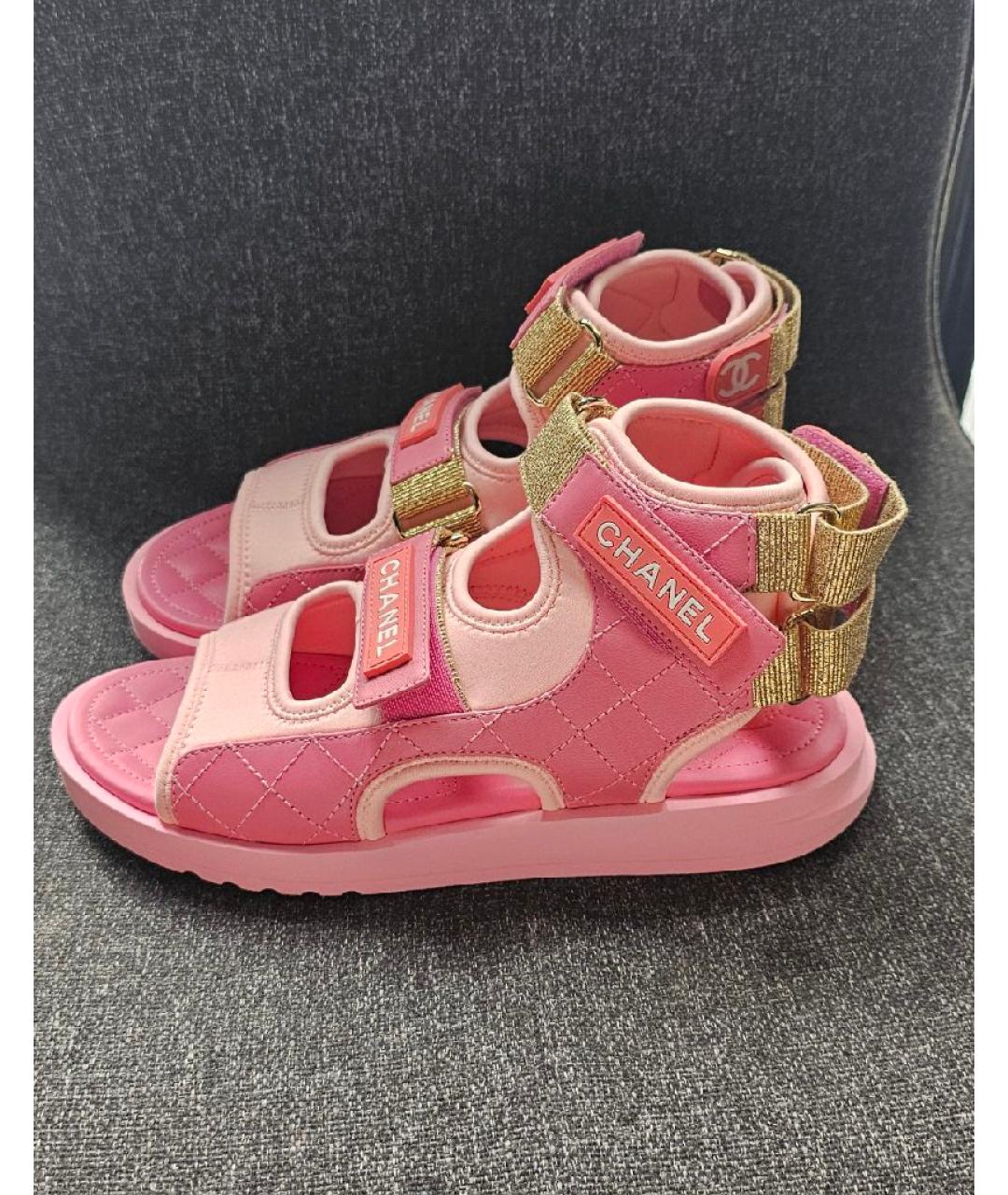 CHANEL Розовые сандалии, фото 10