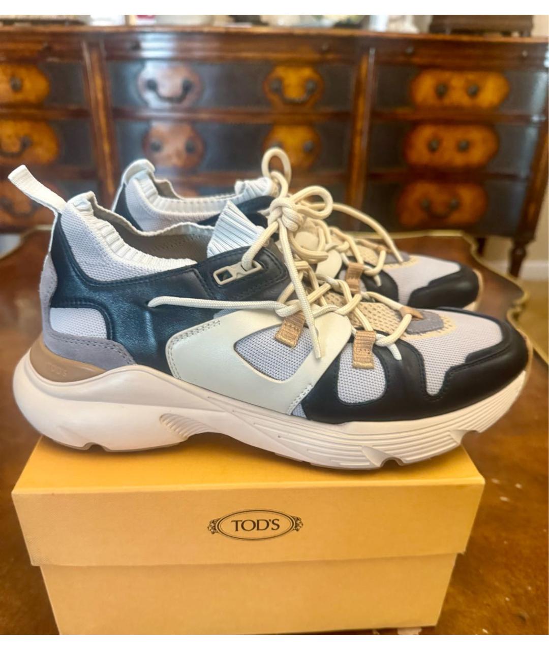 TOD'S Бежевые кроссовки, фото 9