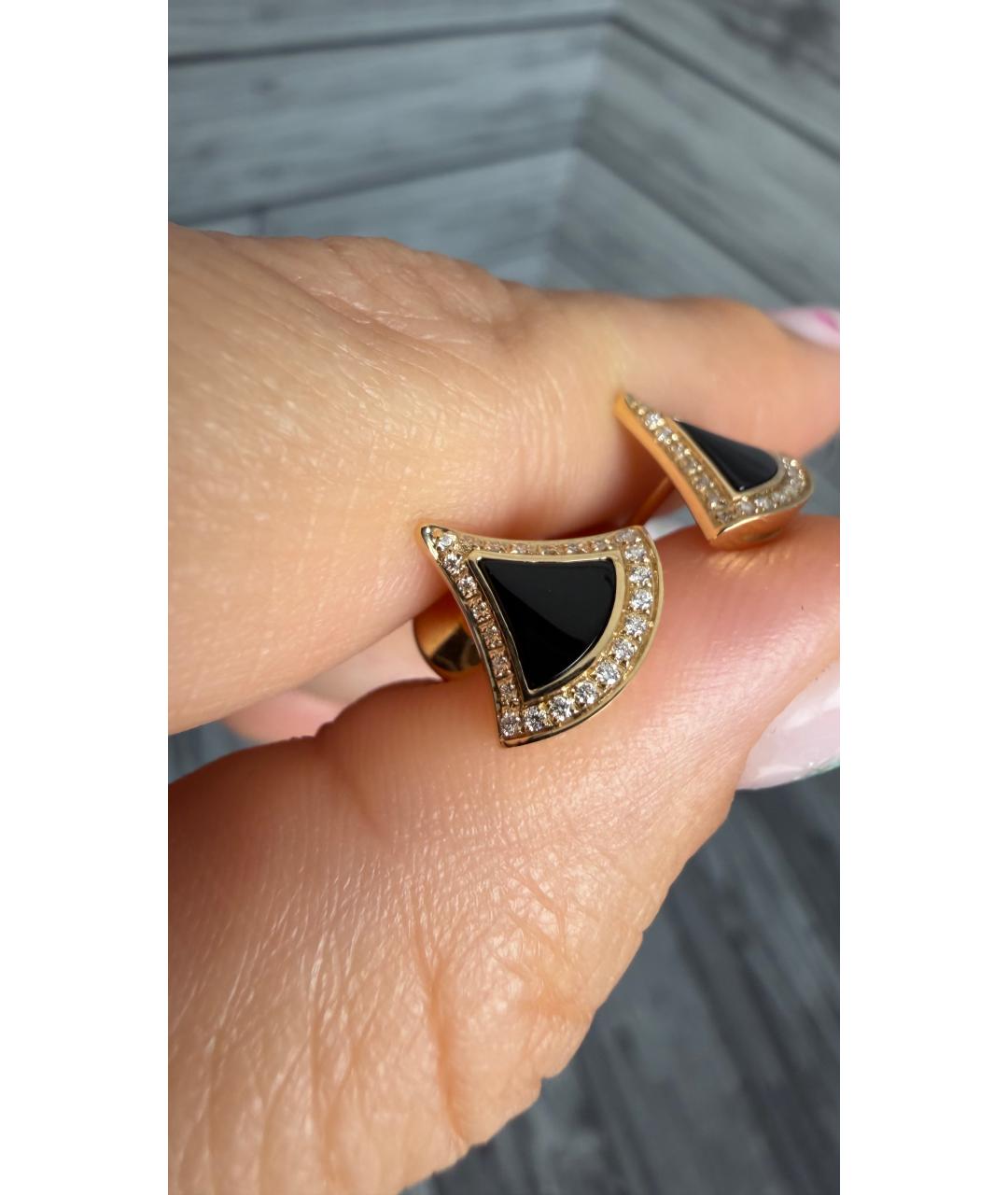 BVLGARI Черные серьги из желтого золота, фото 3