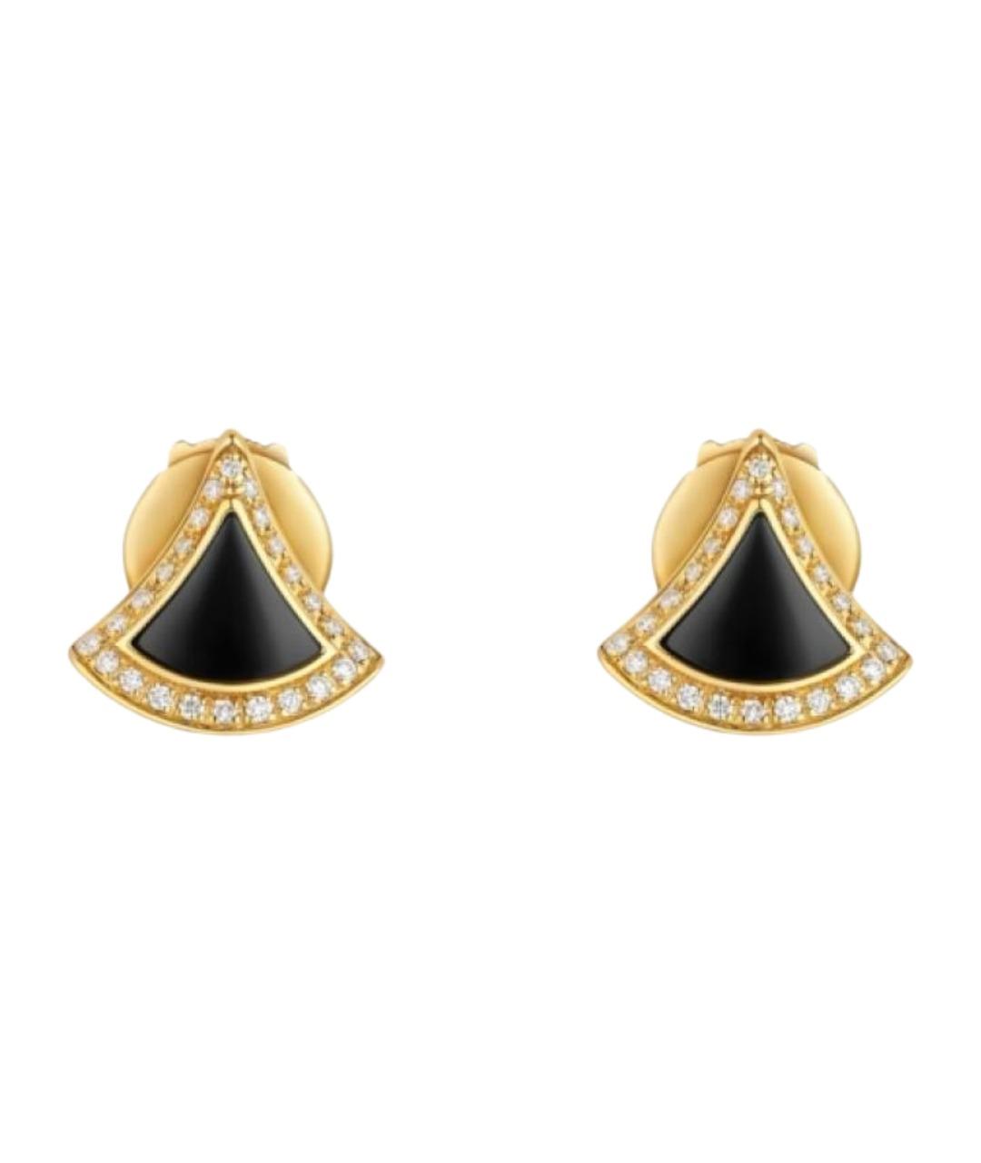 BVLGARI Черные серьги из желтого золота, фото 1