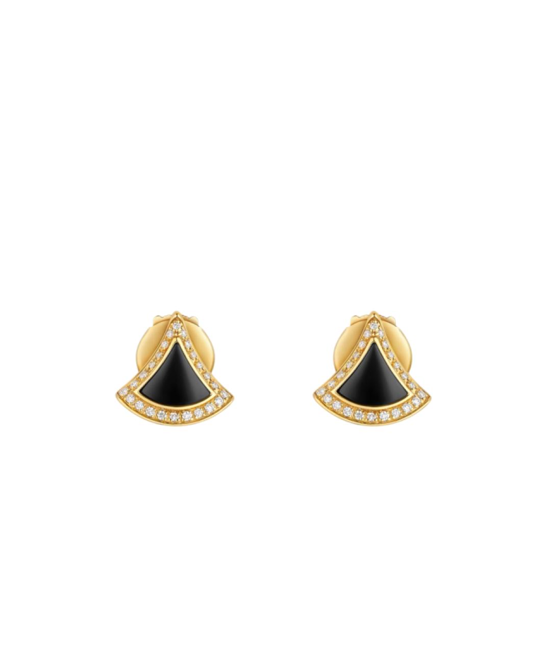 BVLGARI Черные серьги из желтого золота, фото 6