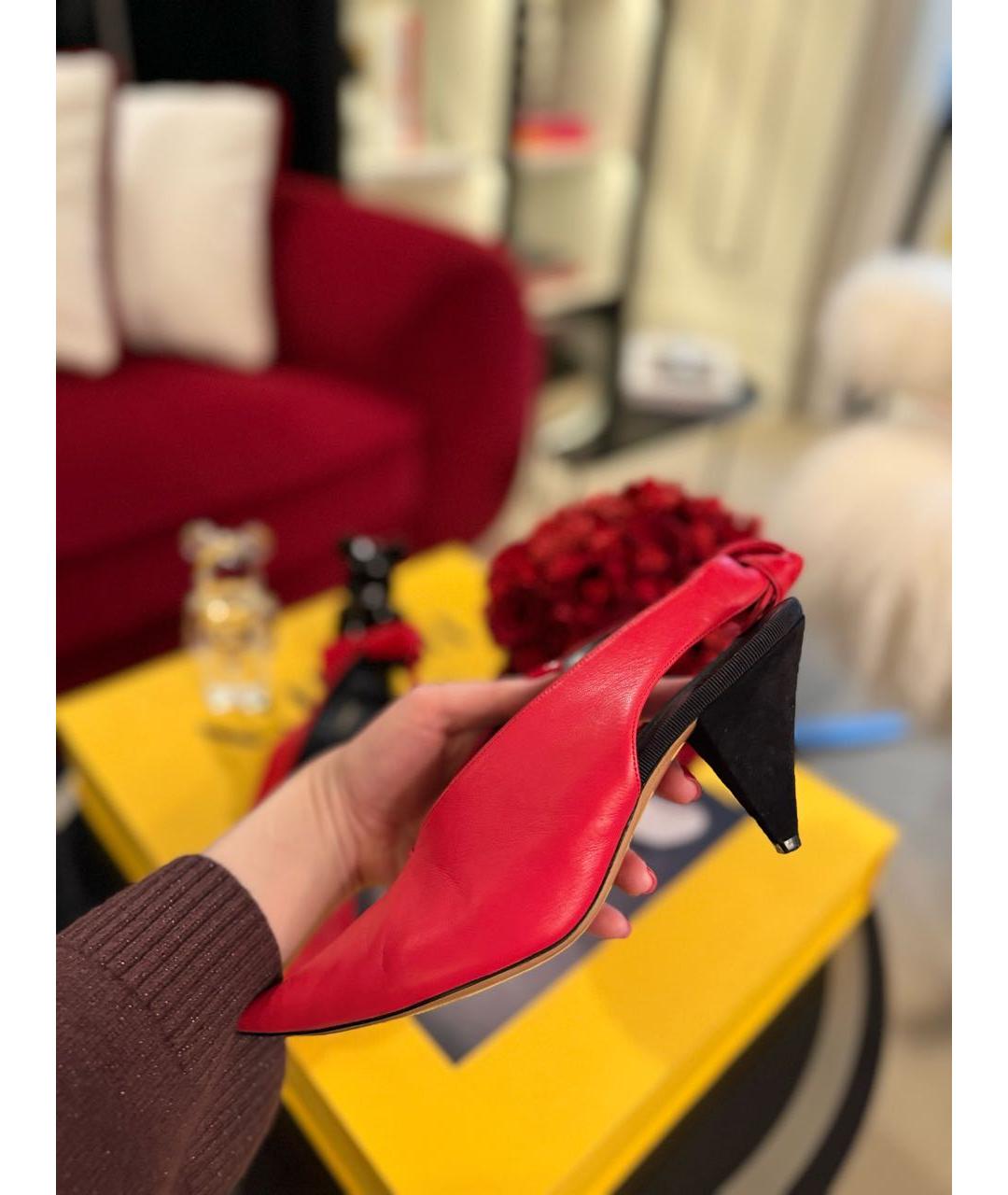 CELINE Коралловые кожаные туфли, фото 6