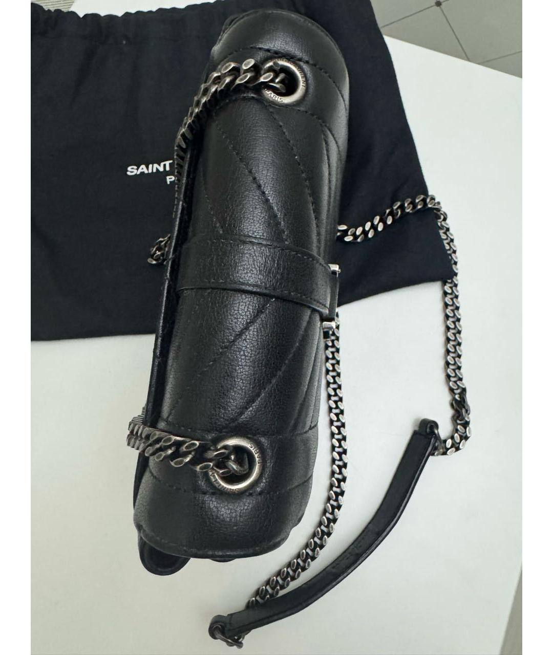 SAINT LAURENT Черная кожаная сумка через плечо, фото 4