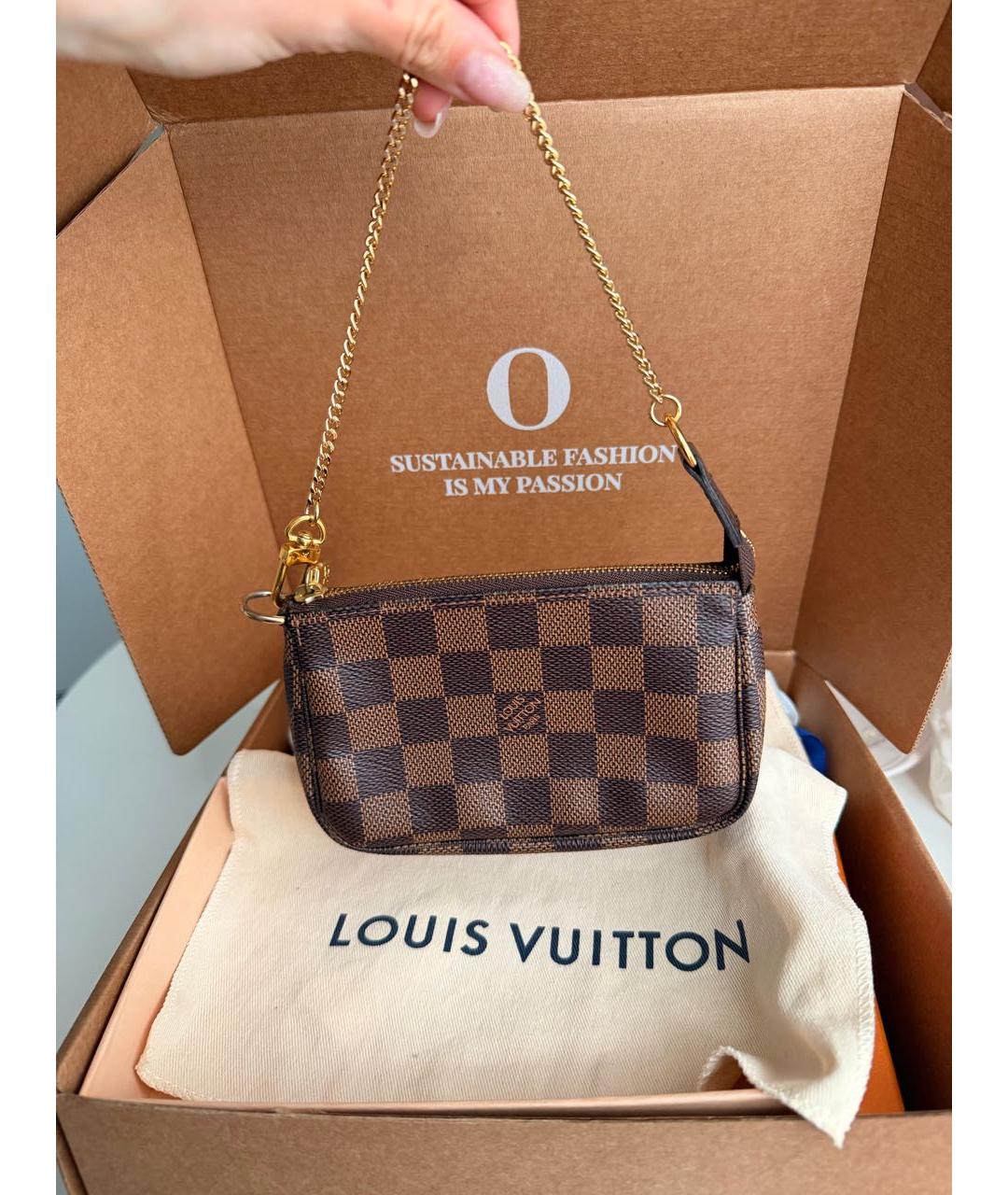 LOUIS VUITTON Коричневая сумка с короткими ручками, фото 2