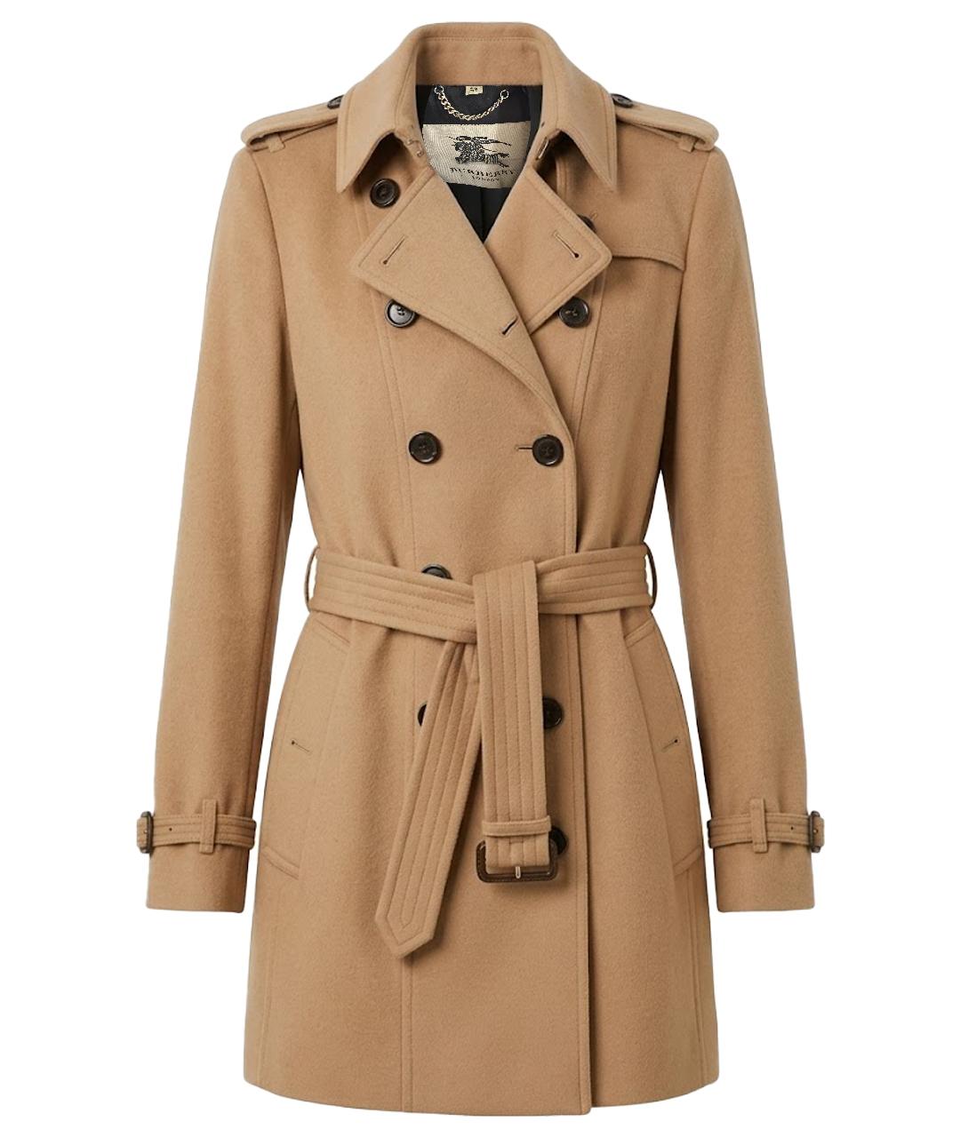 BURBERRY Бежевое шерстяное пальто, фото 1