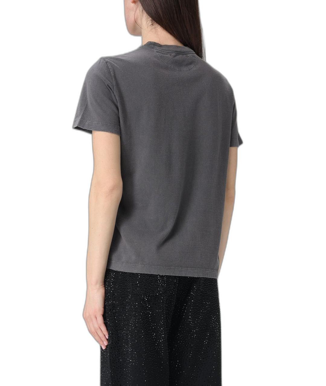 GOLDEN GOOSE Антрацитовая хлопковая футболка, фото 2