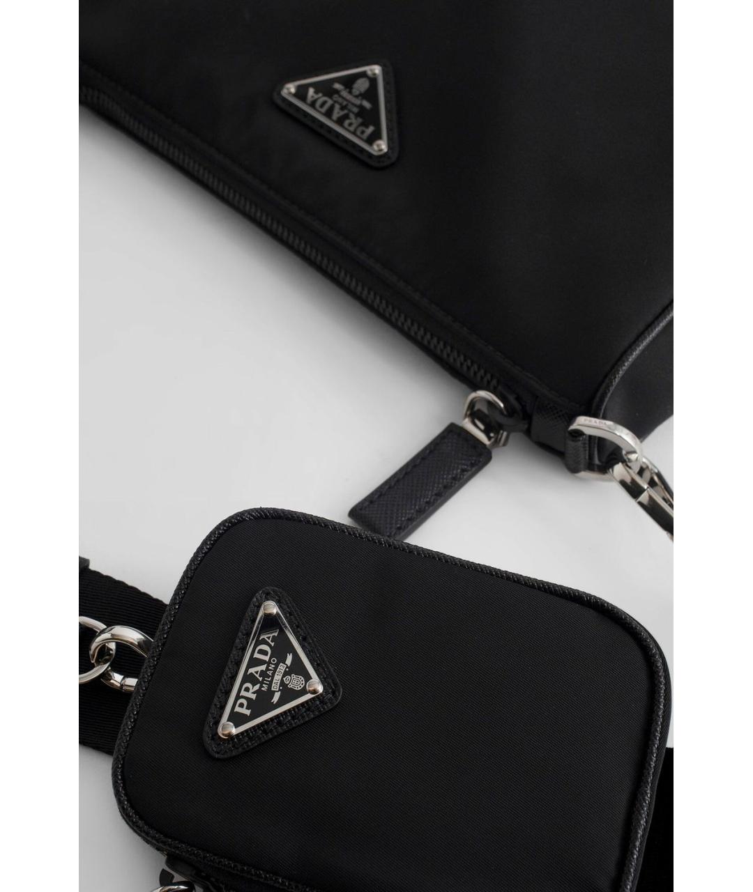 PRADA Черная тканевая сумка на плечо, фото 4