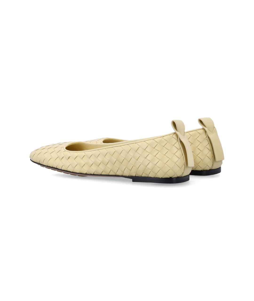 BOTTEGA VENETA Желтые кожаные балетки, фото 3