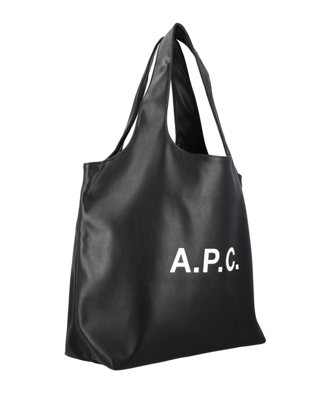 A.P.C. Черная сумка тоут из искусственной кожи, фото 2