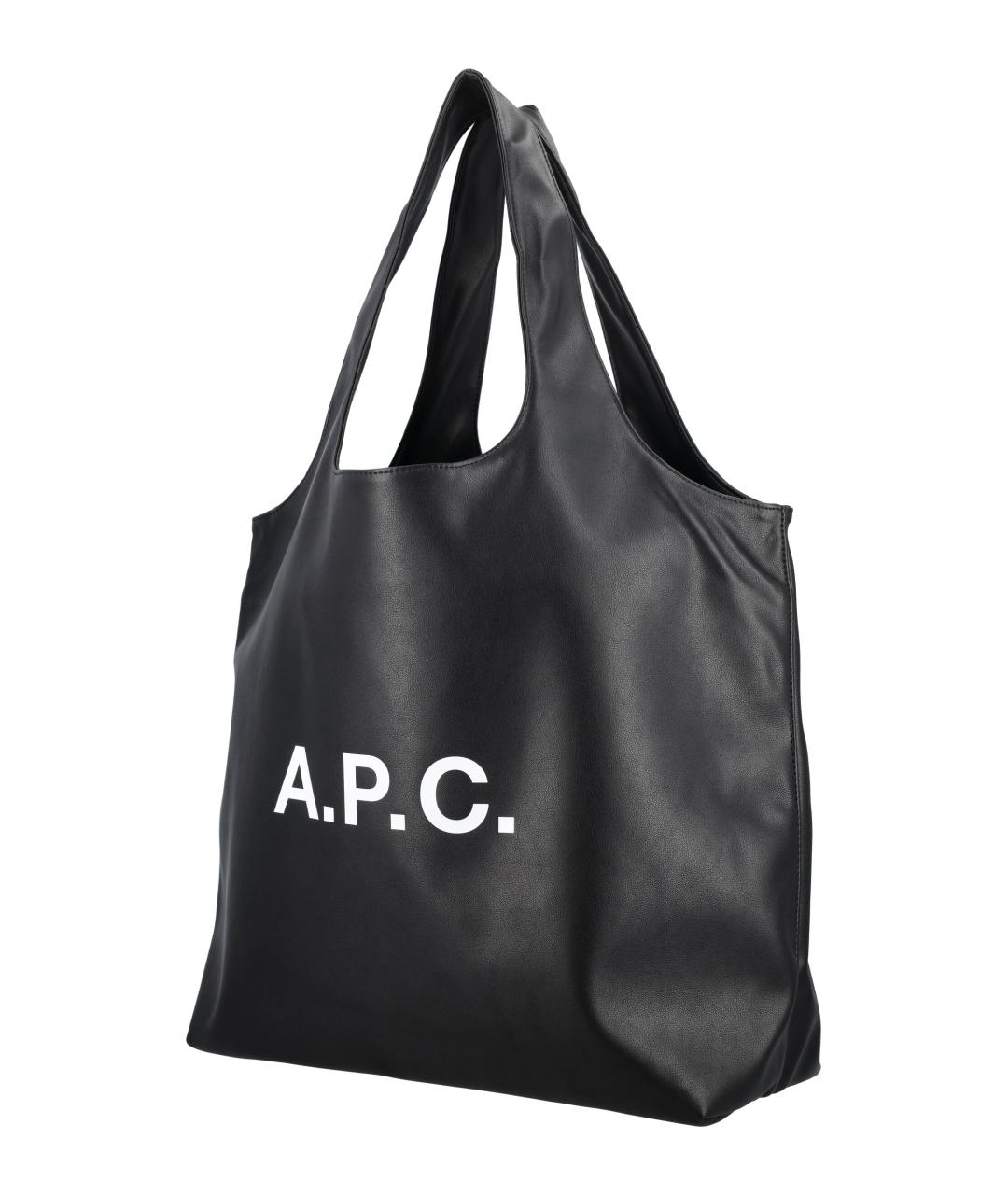 A.P.C. Черная сумка тоут из искусственной кожи, фото 3