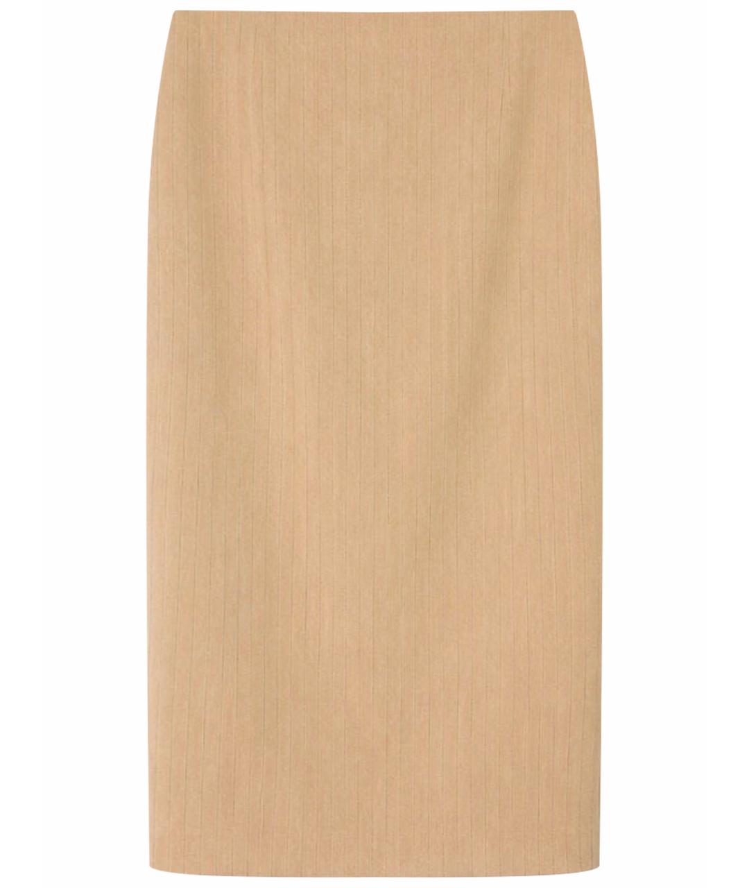 MAX MARA Бежевая льняная юбка миди, фото 1