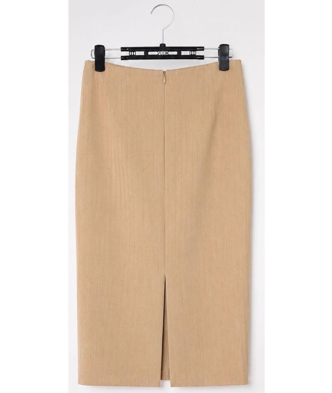 MAX MARA Бежевая льняная юбка миди, фото 2