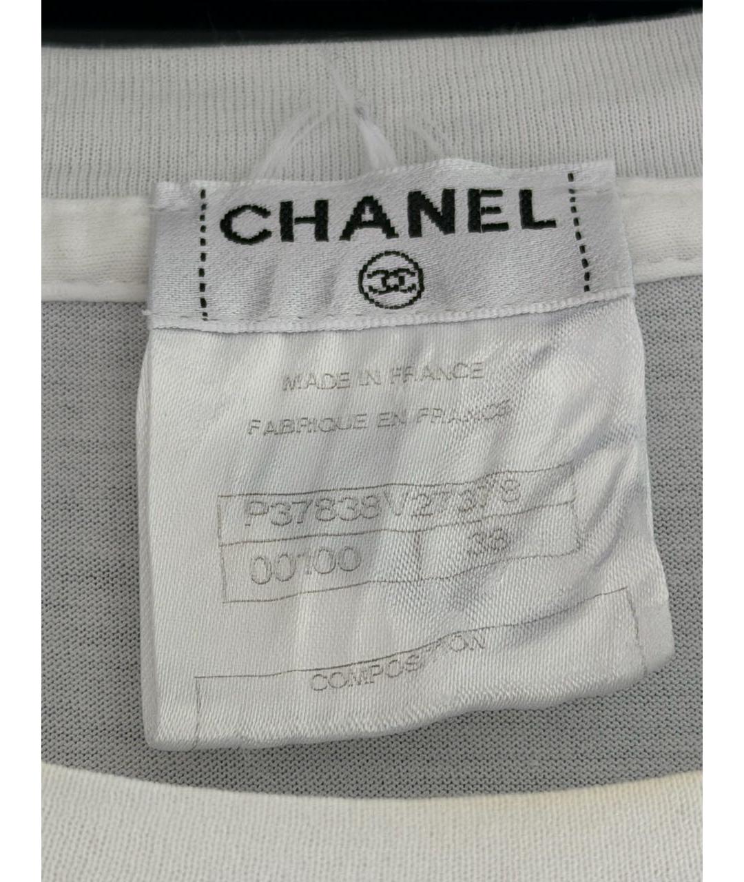 CHANEL Белая хлопковая футболка, фото 3