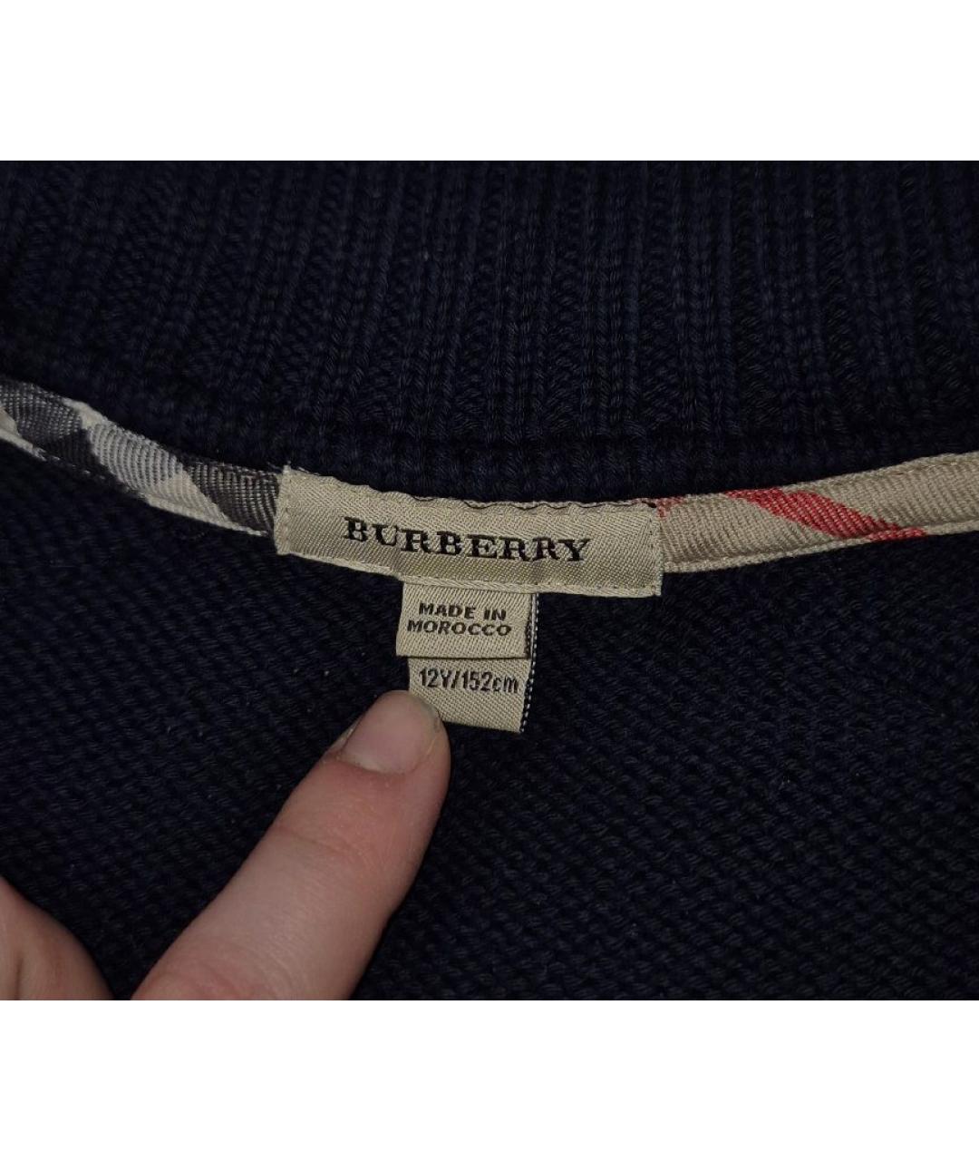 BURBERRY Темно-синий хлопковый кардиган, фото 3