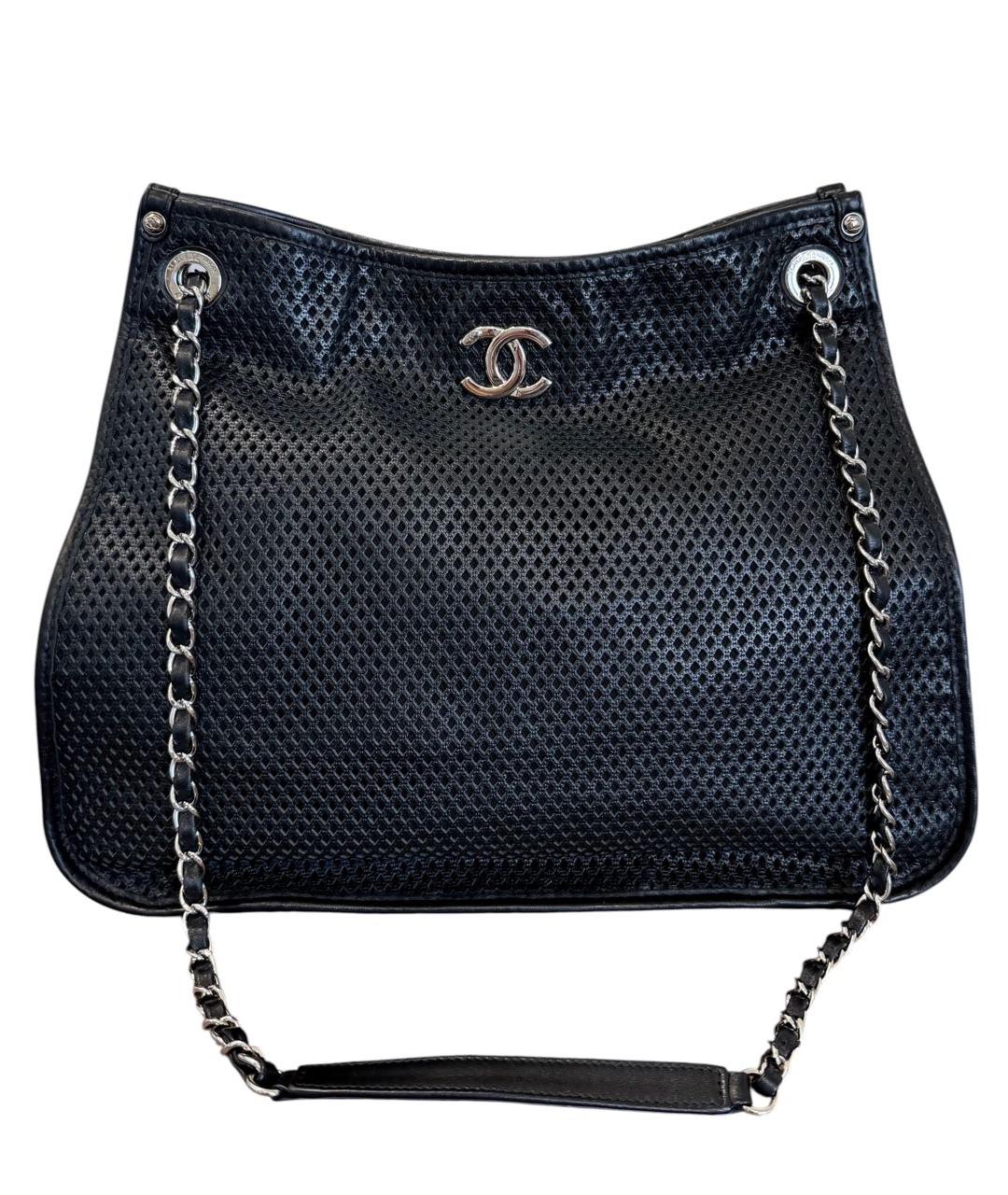 CHANEL Черная кожаная сумка через плечо, фото 10
