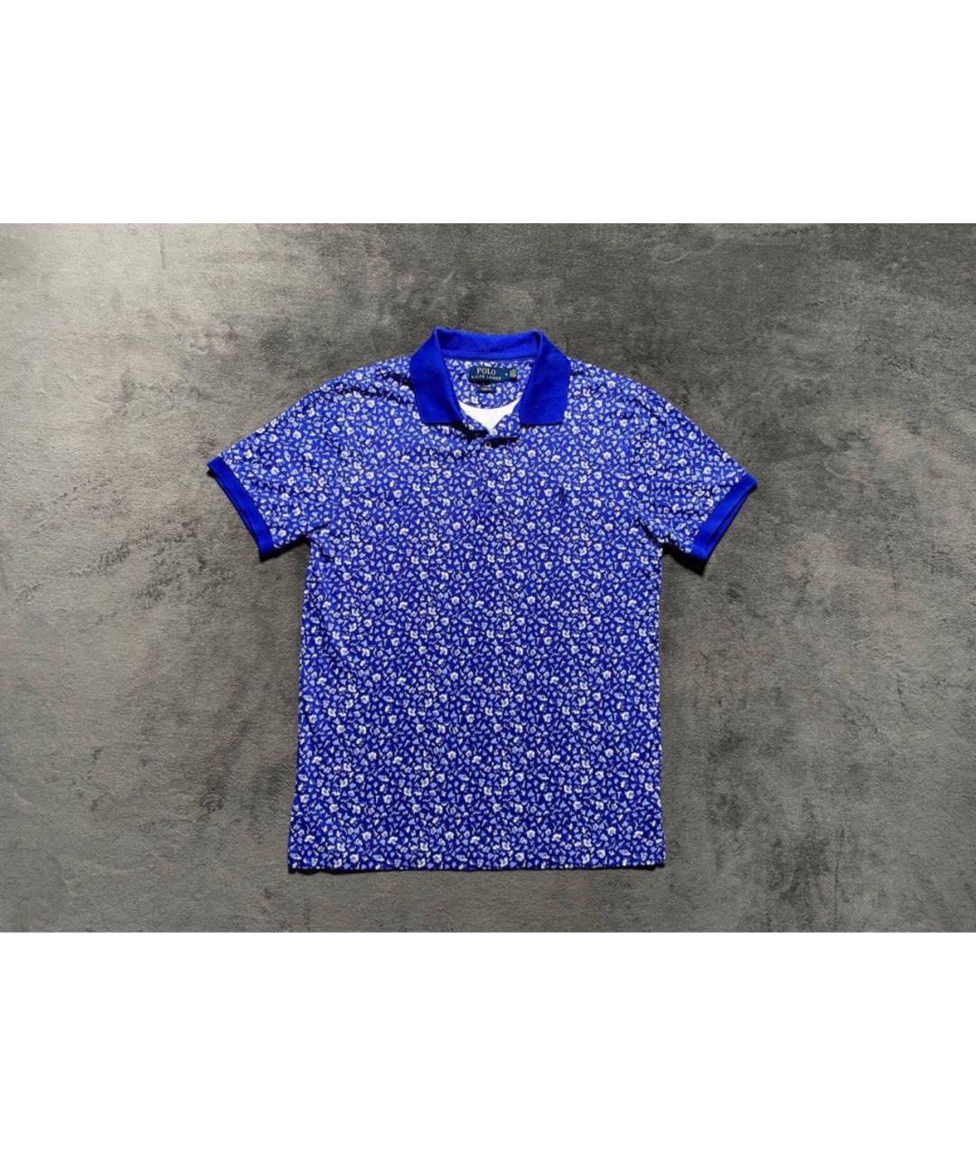 POLO RALPH LAUREN Синее хлопковое поло с коротким рукавом, фото 9