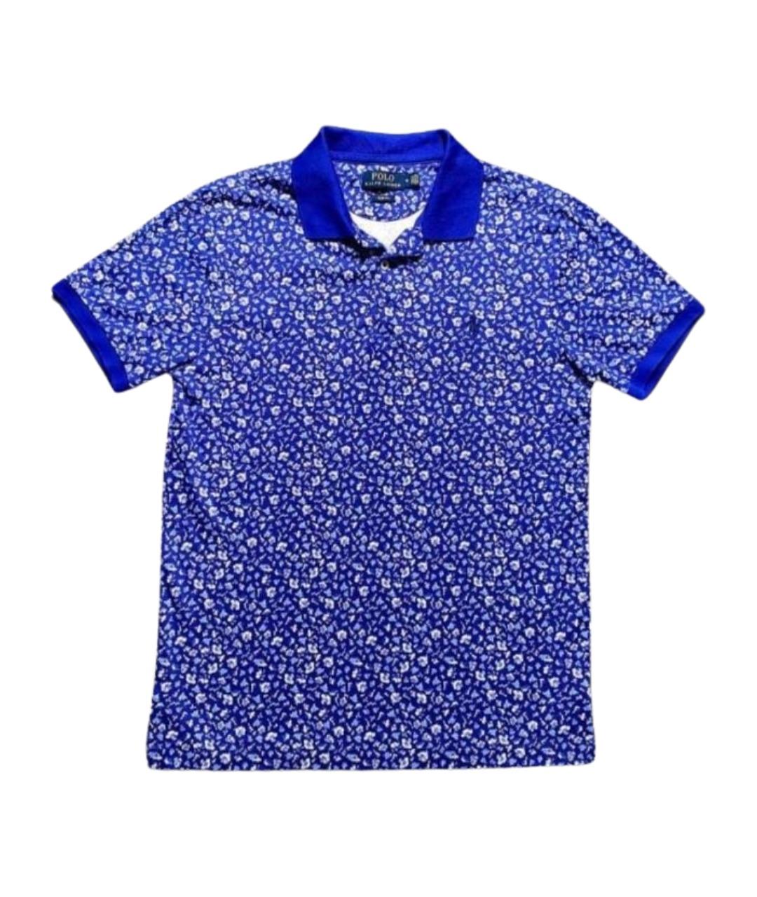 POLO RALPH LAUREN Синее хлопковое поло с коротким рукавом, фото 1