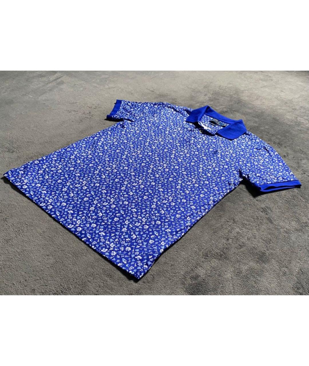 POLO RALPH LAUREN Синее хлопковое поло с коротким рукавом, фото 2