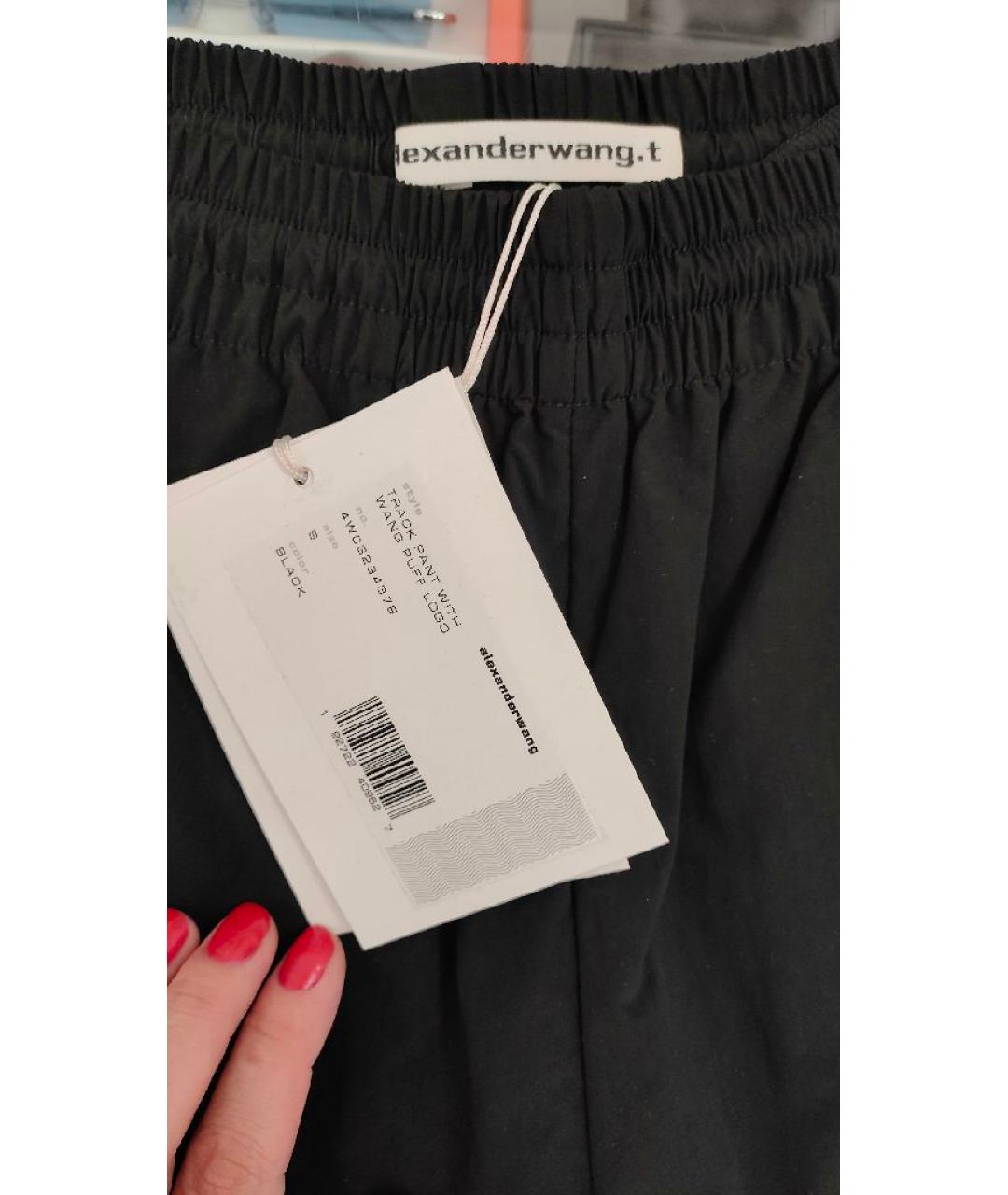 T BY ALEXANDER WANG Черные полиэстеровые спортивные брюки и шорты, фото 3