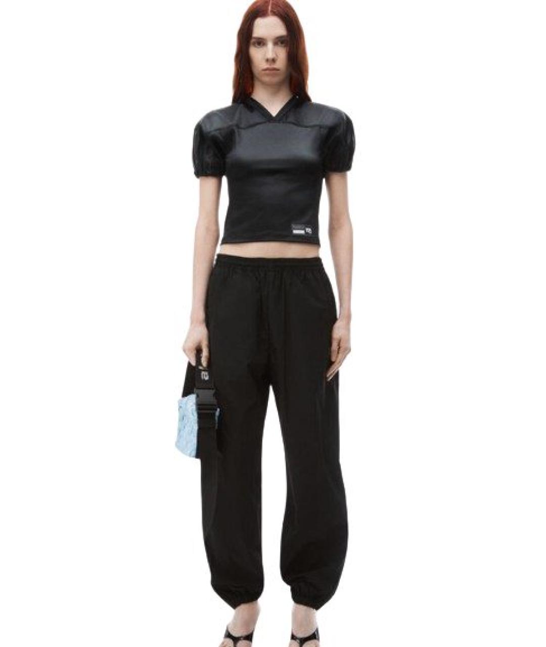 T BY ALEXANDER WANG Черные полиэстеровые спортивные брюки и шорты, фото 5