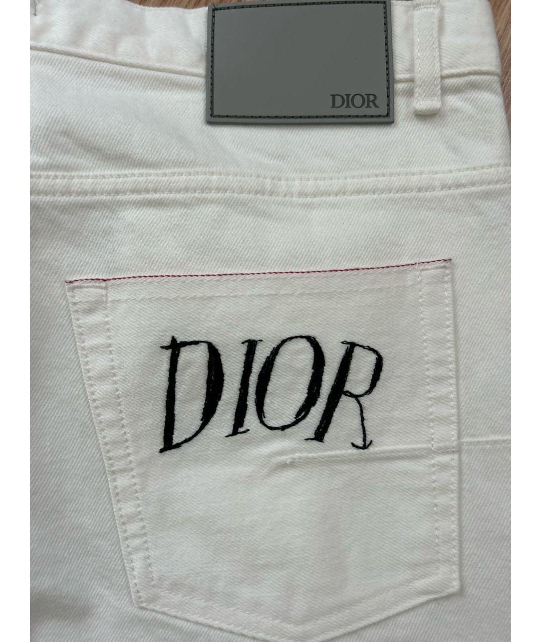 CHRISTIAN DIOR Белые хлопковые джинсы скинни, фото 5