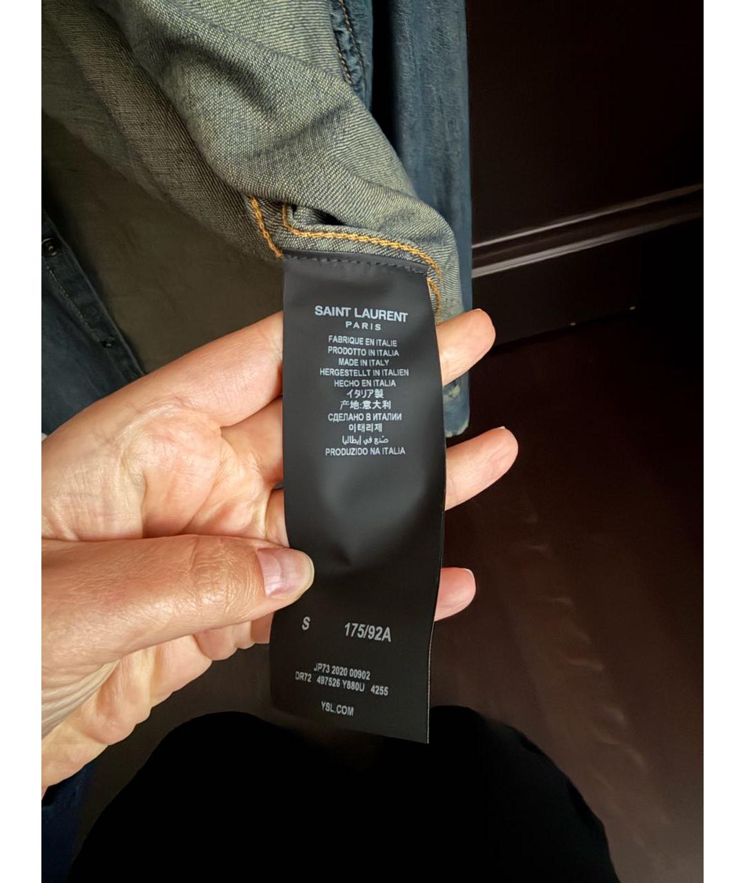 SAINT LAURENT Темно-синяя деним рубашка, фото 3