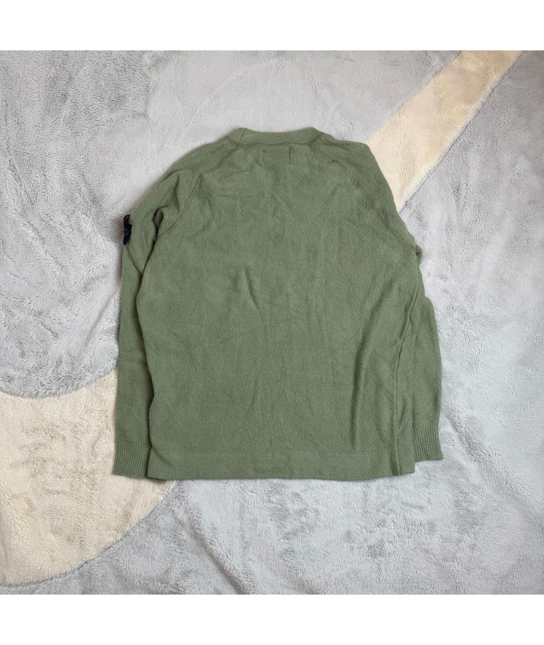 STONE ISLAND Зеленый хлопковый джемпер / свитер, фото 2