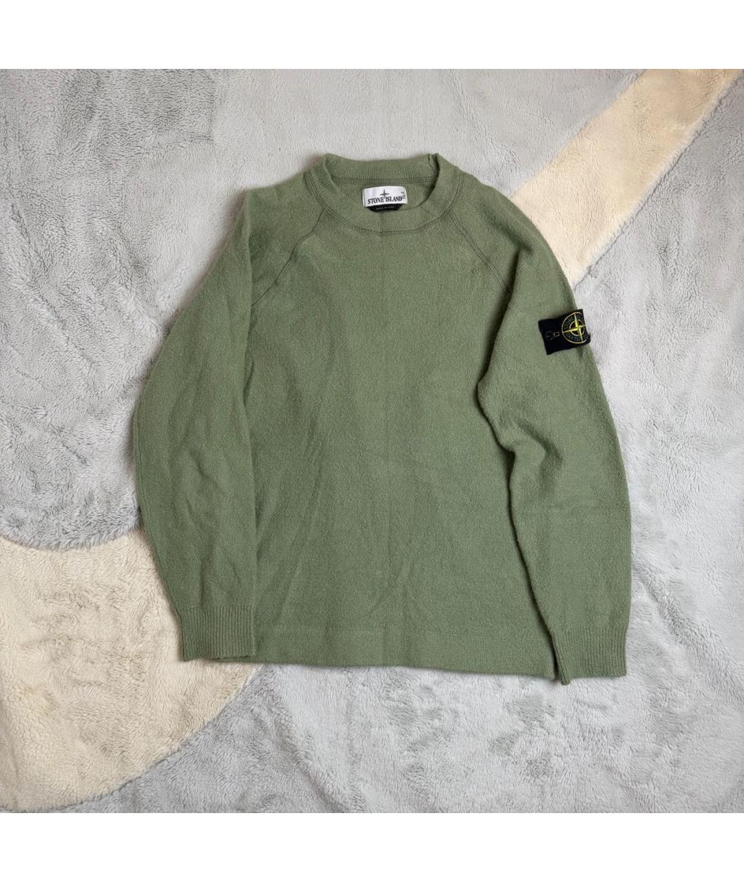 STONE ISLAND Зеленый хлопковый джемпер / свитер, фото 7