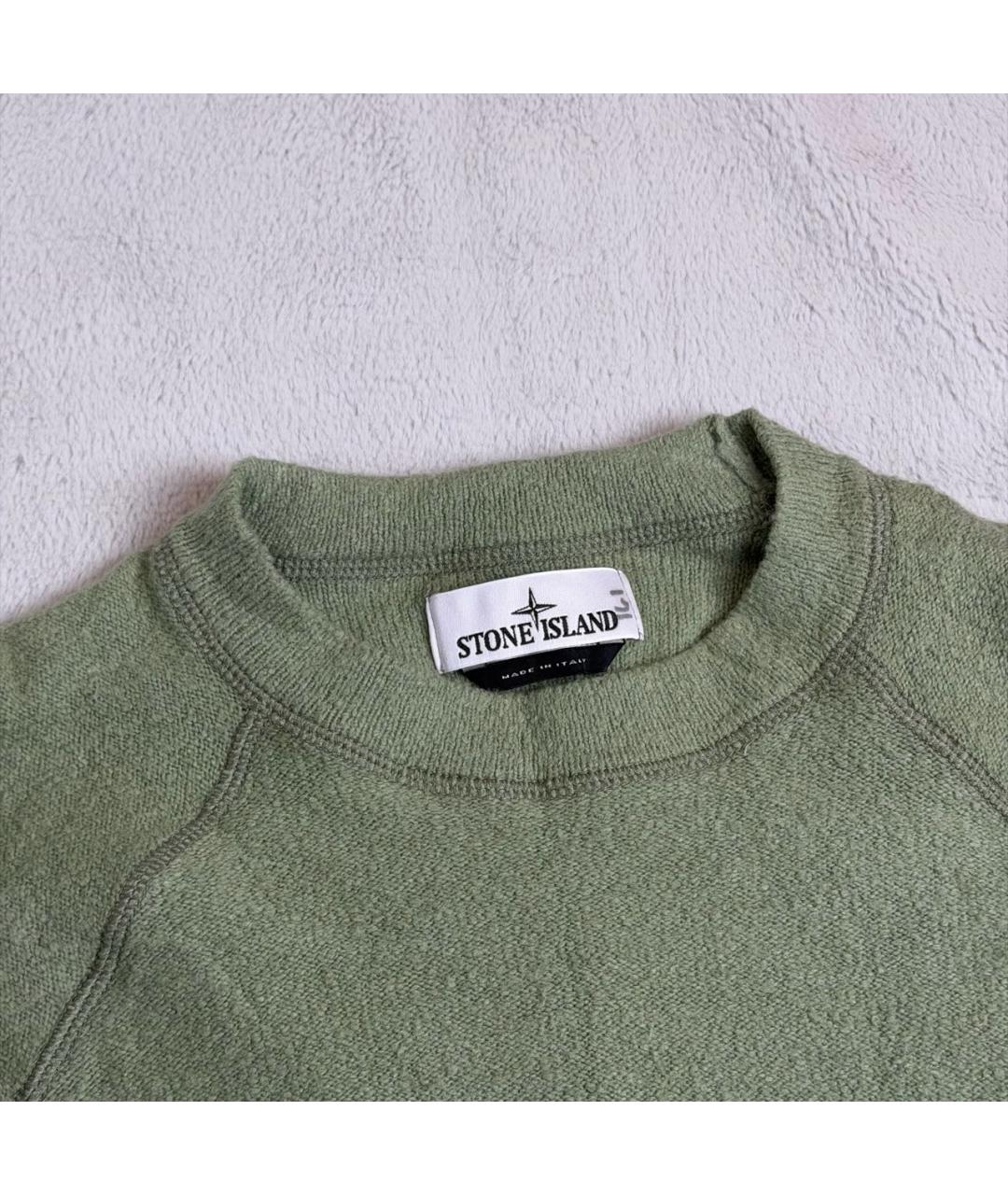 STONE ISLAND Зеленый хлопковый джемпер / свитер, фото 4