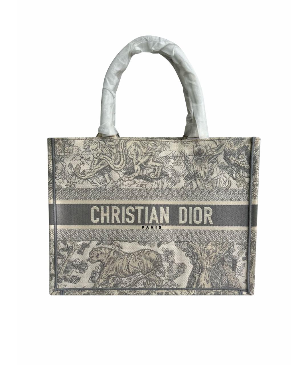CHRISTIAN DIOR Серая сумка тоут, фото 1