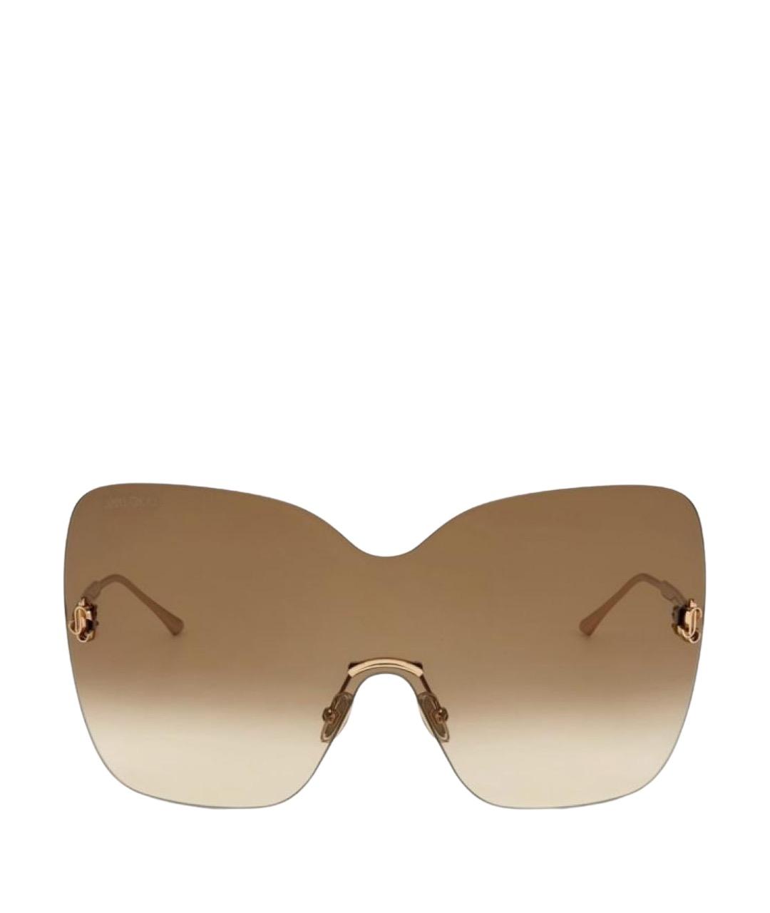 JIMMY CHOO Золотые металлические солнцезащитные очки, фото 1