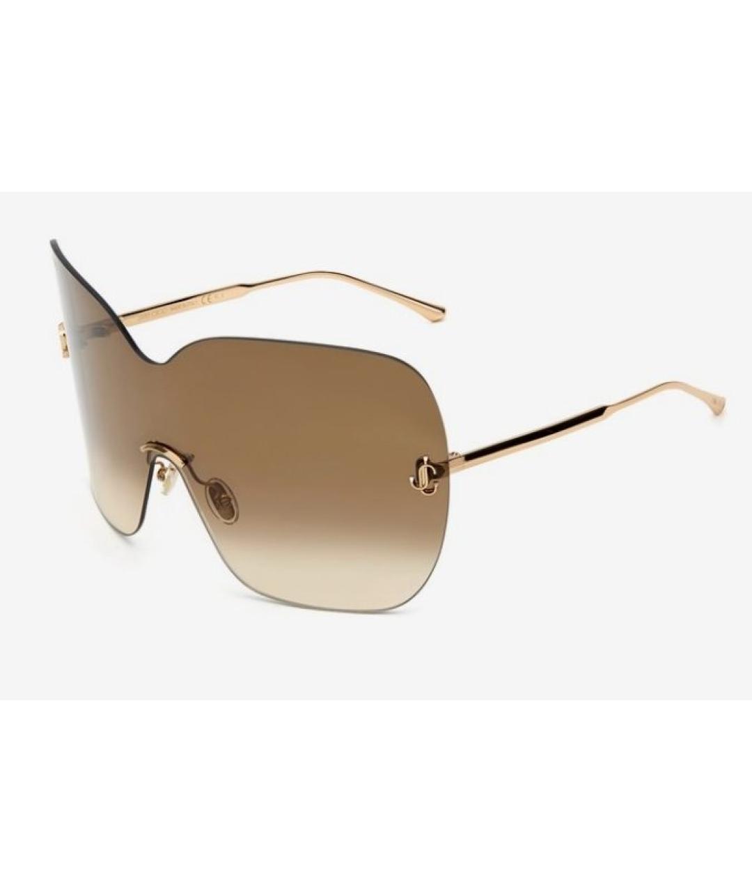 JIMMY CHOO Золотые металлические солнцезащитные очки, фото 3