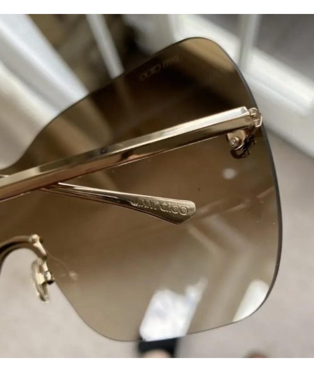 JIMMY CHOO Золотые металлические солнцезащитные очки, фото 6