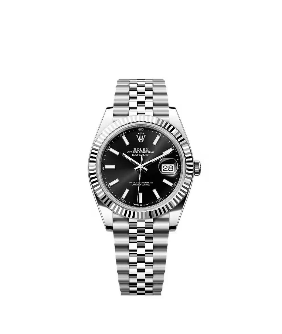 ROLEX Черные часы из белого золота, фото 7
