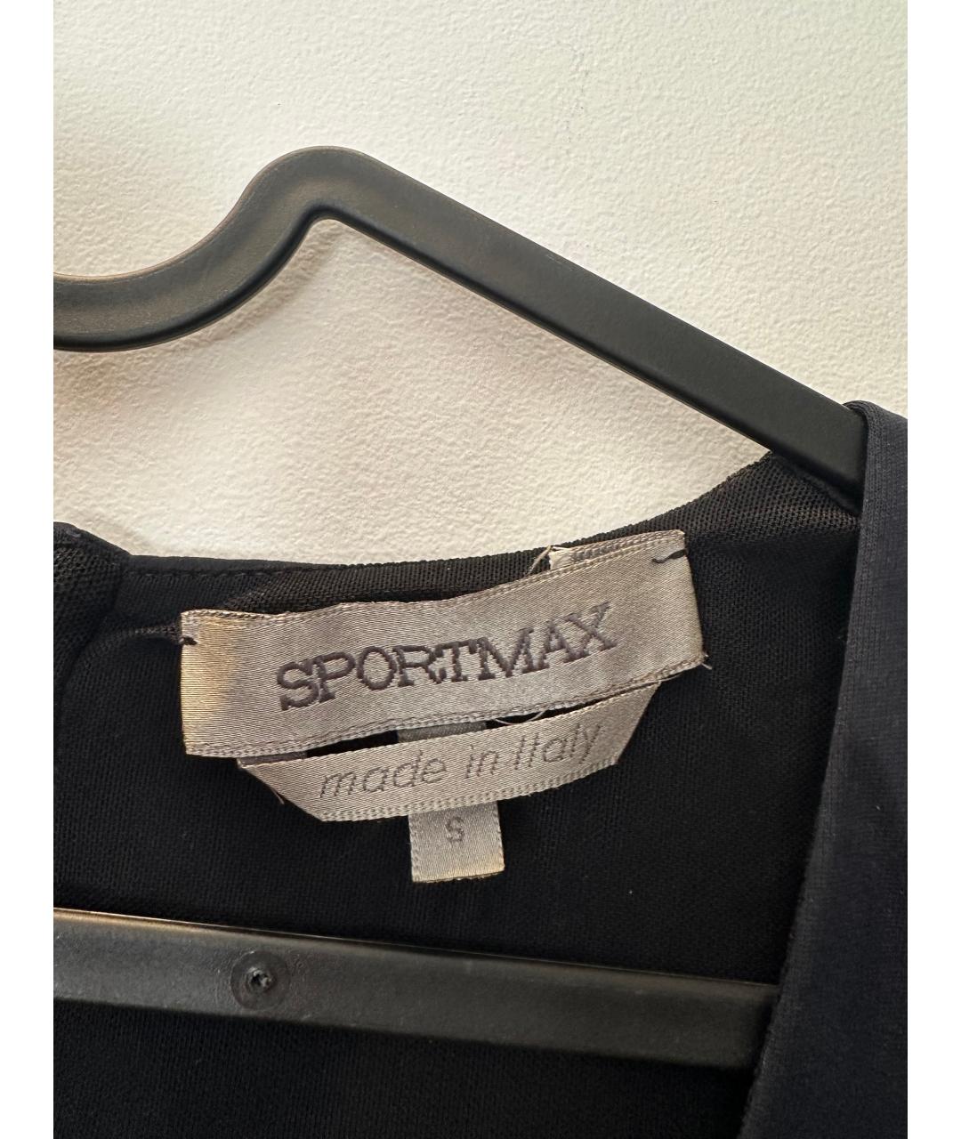SPORTMAX Синее хлопко-эластановое повседневное платье, фото 3