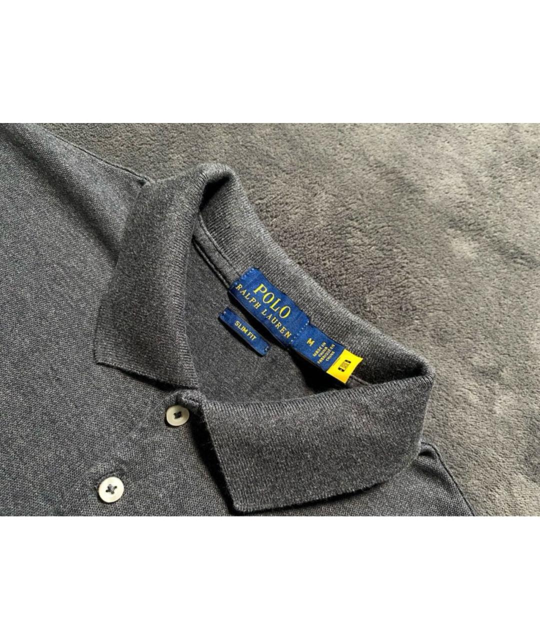 POLO RALPH LAUREN Серая хлопковая футболка, фото 6