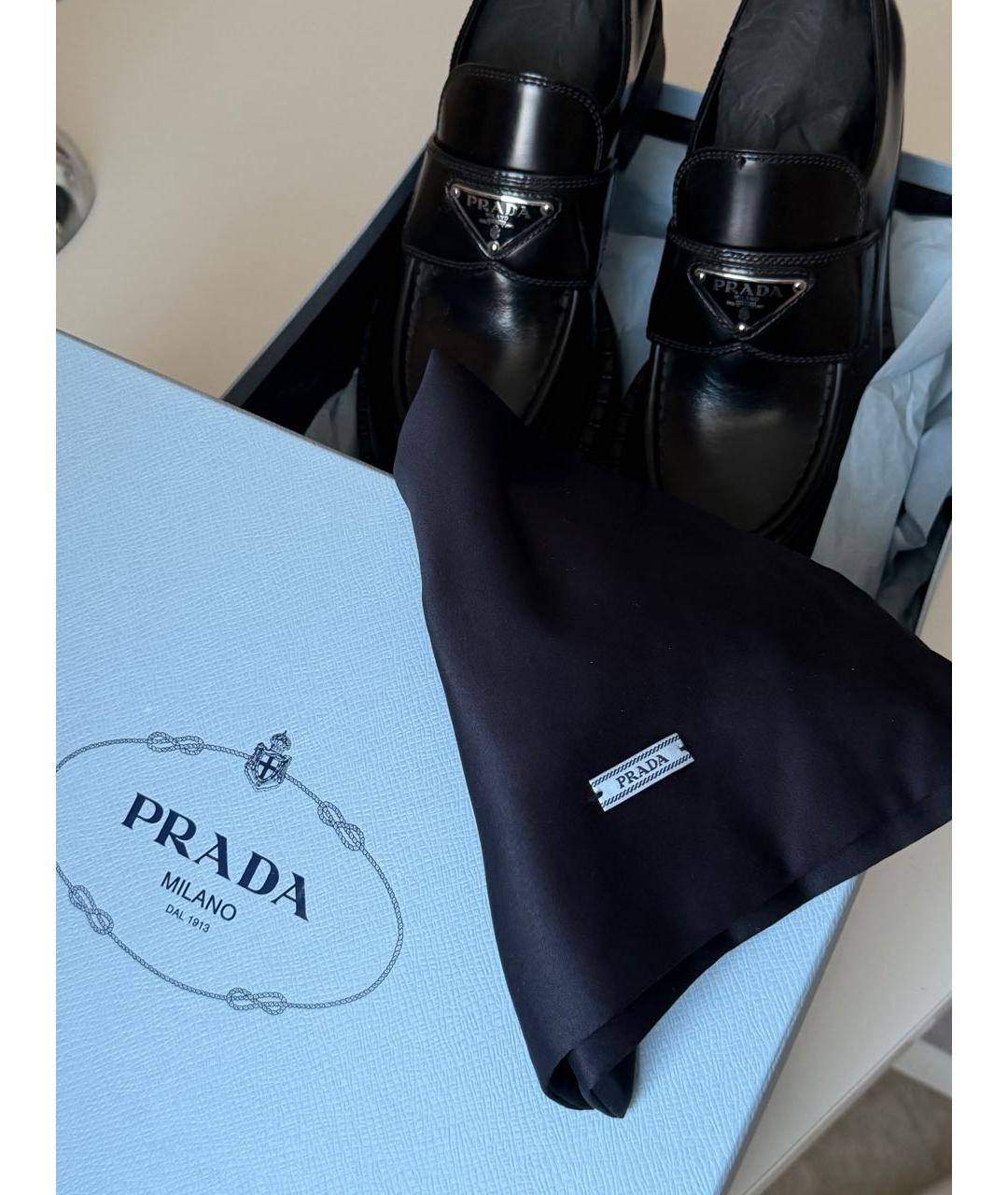 PRADA Черные кожаные лоферы, фото 7