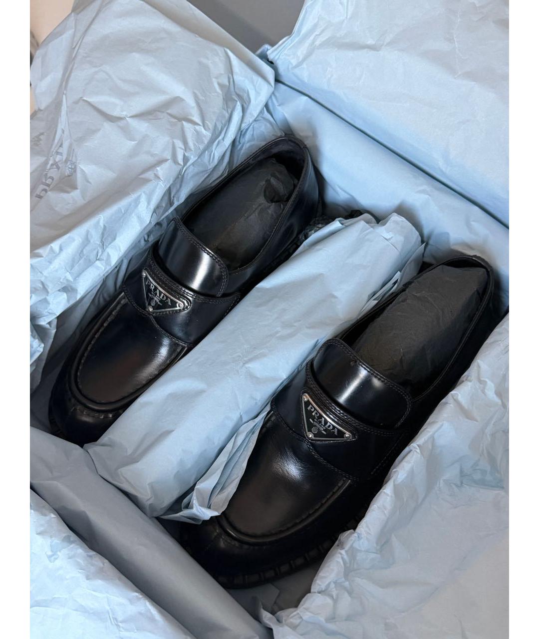 PRADA Черные кожаные лоферы, фото 5