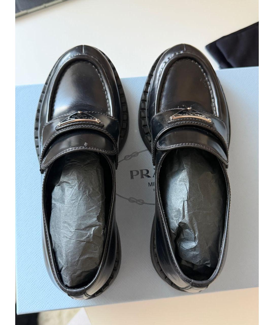 PRADA Черные кожаные лоферы, фото 3