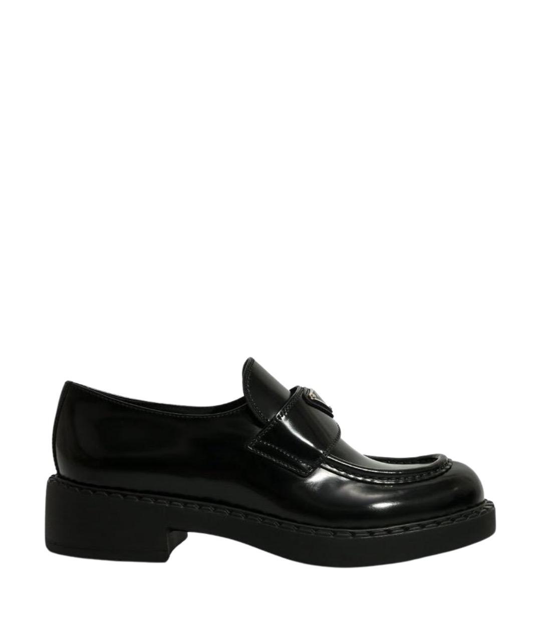 PRADA Черные кожаные лоферы, фото 1