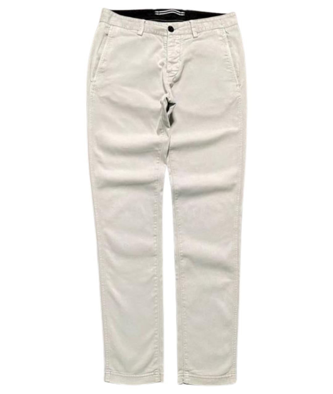 STONE ISLAND Белые хлопко-эластановые брюки чинос, фото 1