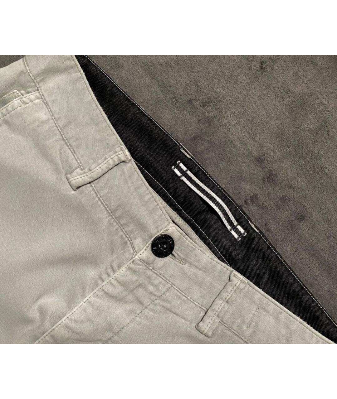 STONE ISLAND Белые хлопко-эластановые брюки чинос, фото 3
